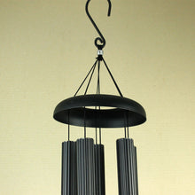 Load image into Gallery viewer, Large Hand Tuned Black Ribbed Metal Wind Chime
