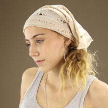 Load image into Gallery viewer, Extra-Wide Cotton Tube Durag Headband - Beige

