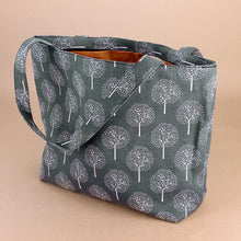Load image into Gallery viewer, Large Tree Print Tote Shoulder Bag - Grey
