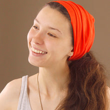 Load image into Gallery viewer, Cotton Stretch Tube Headband - Orange

