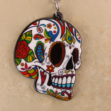 Load image into Gallery viewer, Sugar Skull Day of the Dead Keyring
