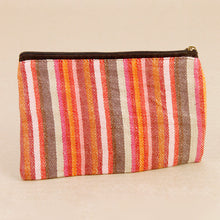 Load image into Gallery viewer, Cotton Zip Purse - Colourful Stripes

