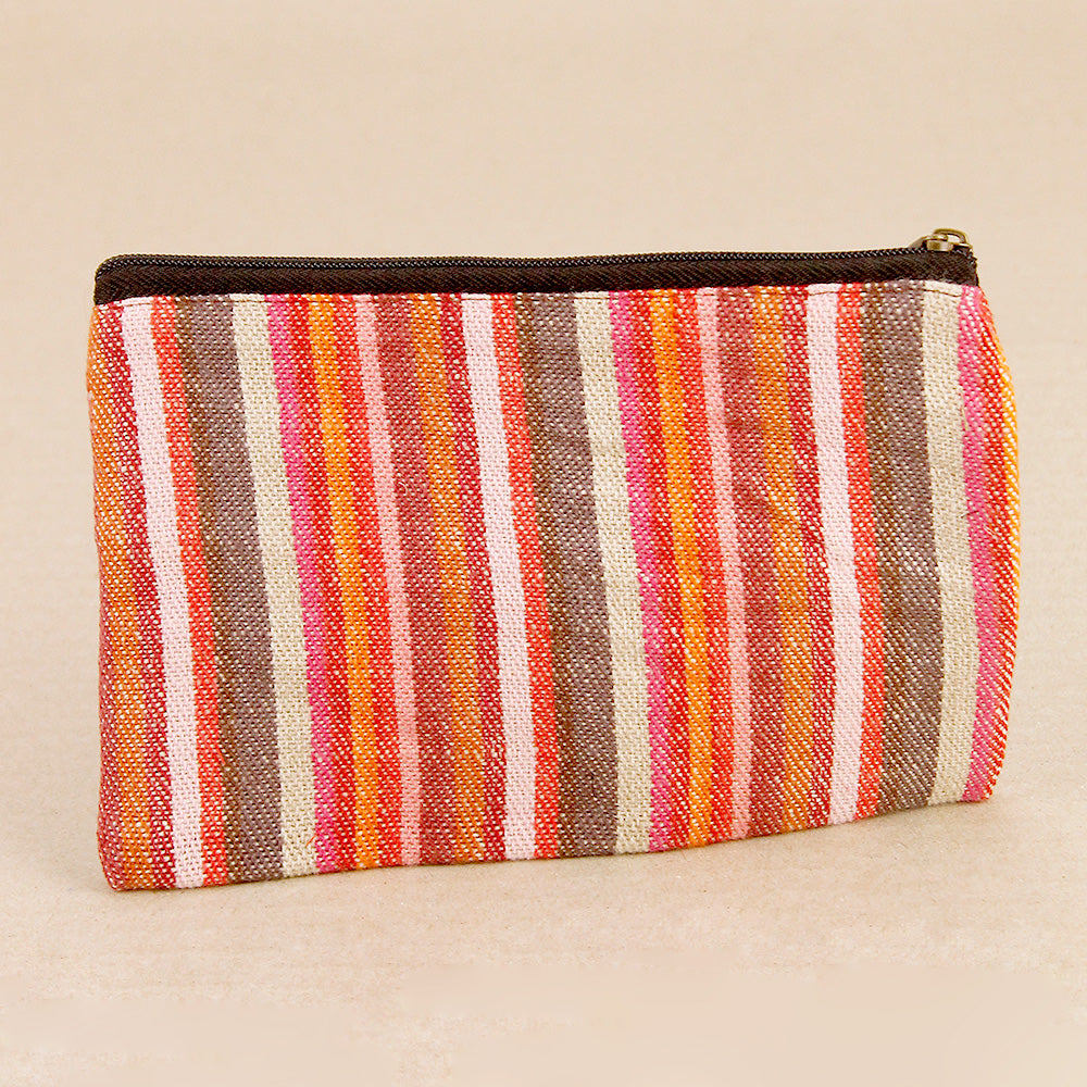 Cotton Zip Purse - Colourful Stripes