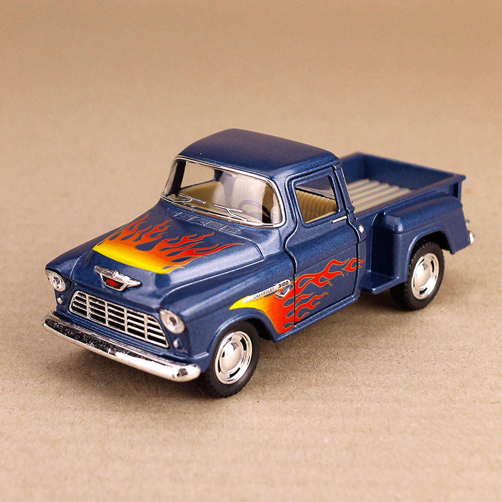 1955 Chevrolet Stepside Pick-Up with Flames- Blue